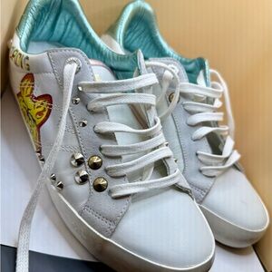 Zadig & Voltaire White and Teal Sneakers